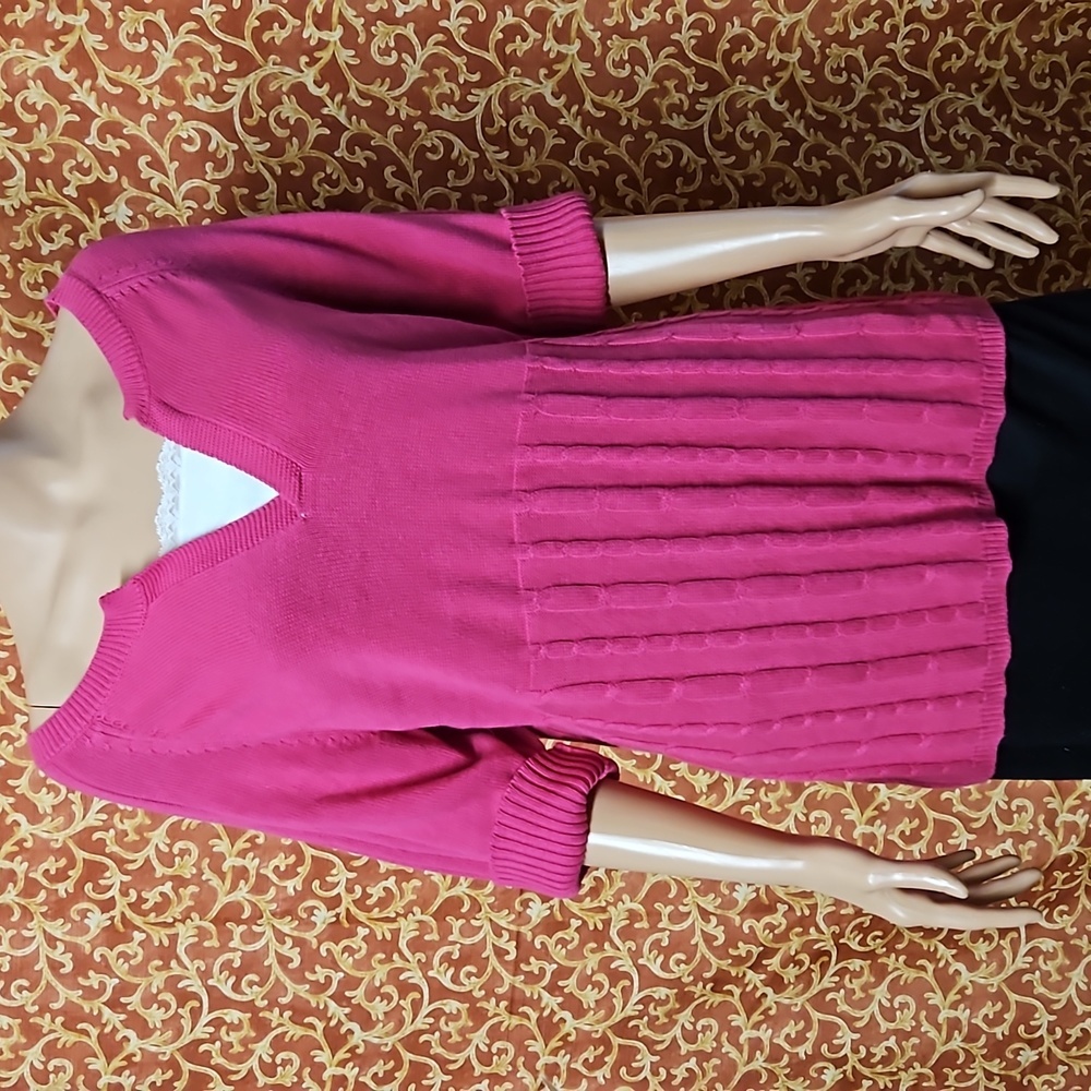 Sears Plum Pink Cable Knitted Sweater NWT